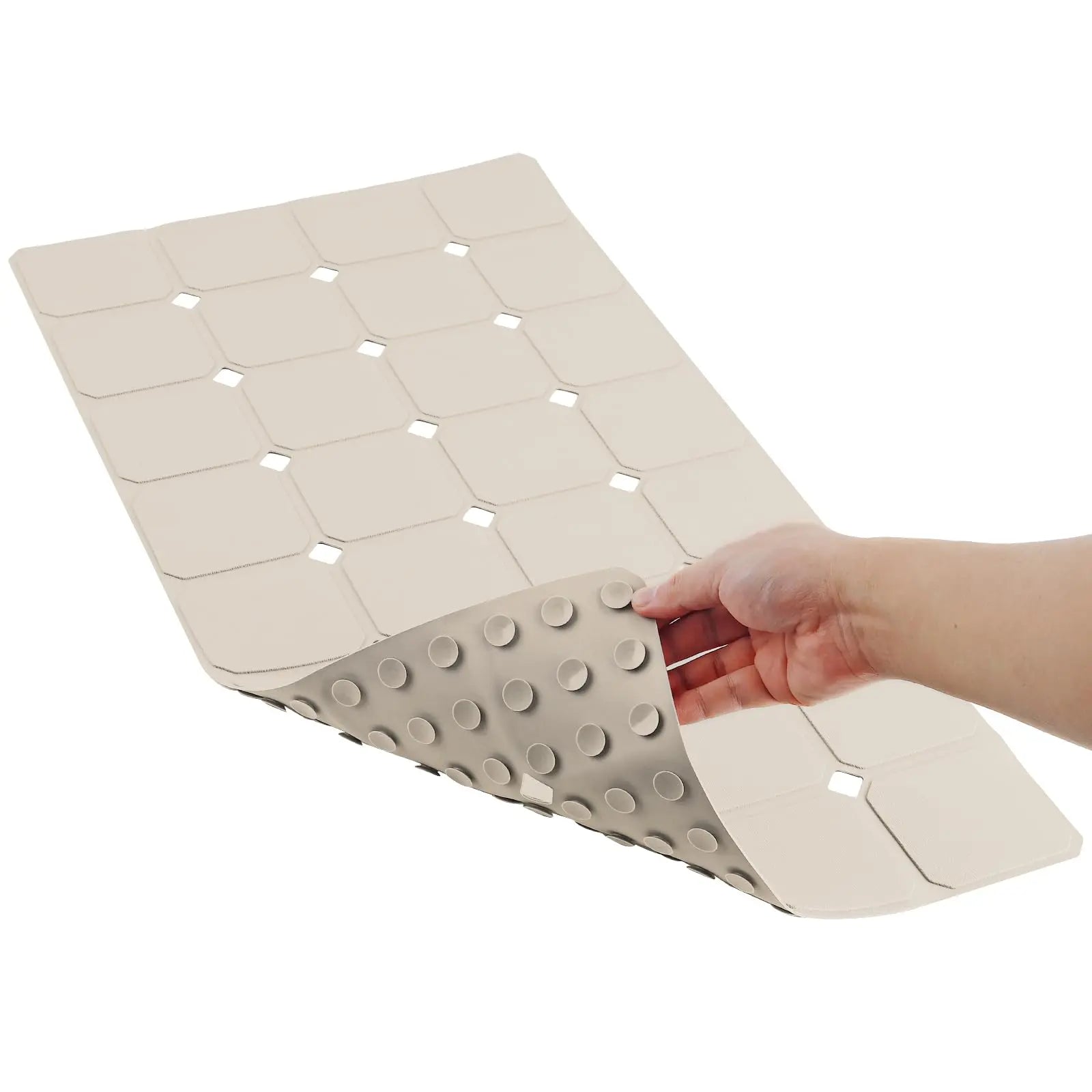 Foldable Non-Slip Bath Mat with Suction Cups Silicone Bathroom Mat for Shower and Bath | Sansoti