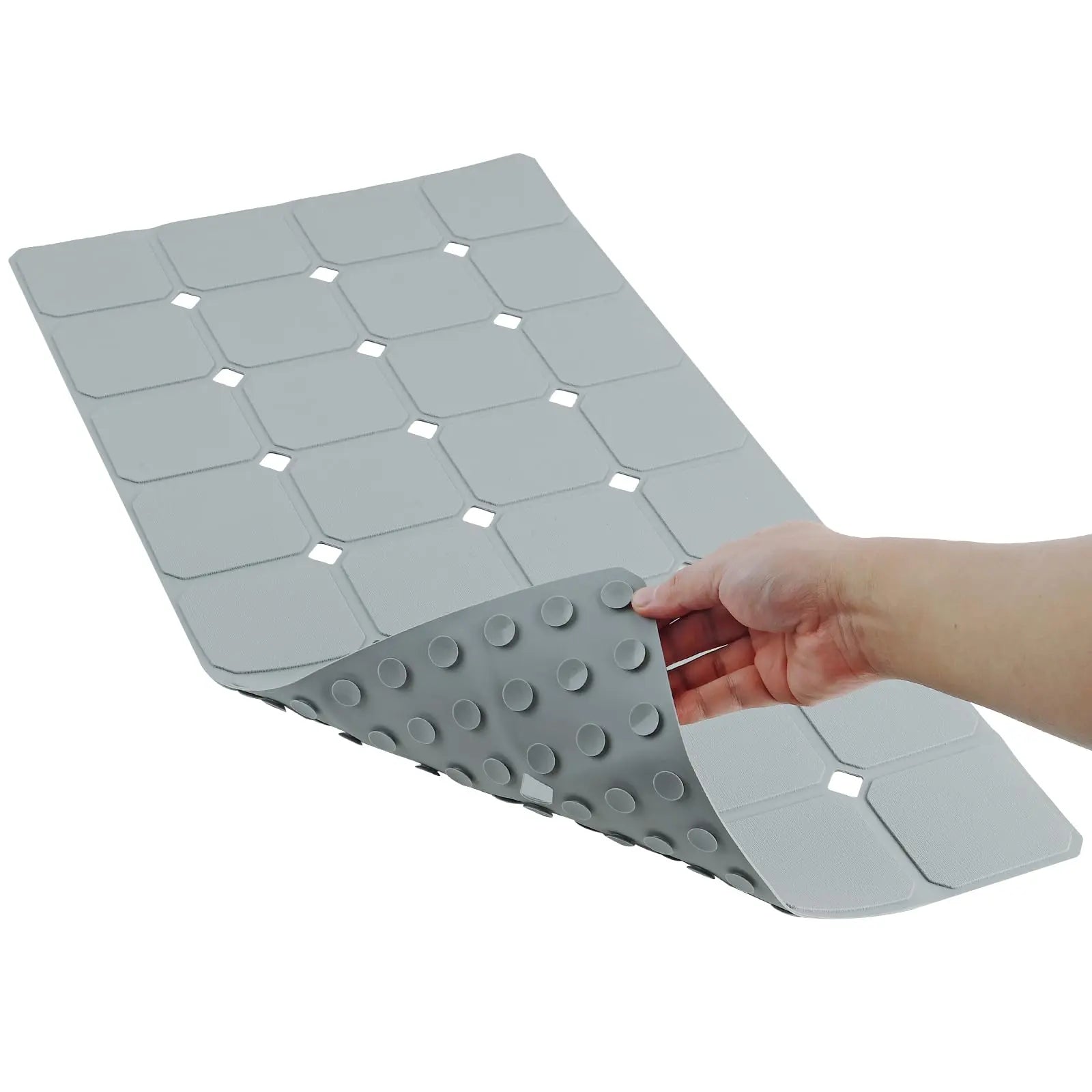 Foldable Non-Slip Bath Mat with Suction Cups Silicone Bathroom Mat for Shower and Bath | Sansoti