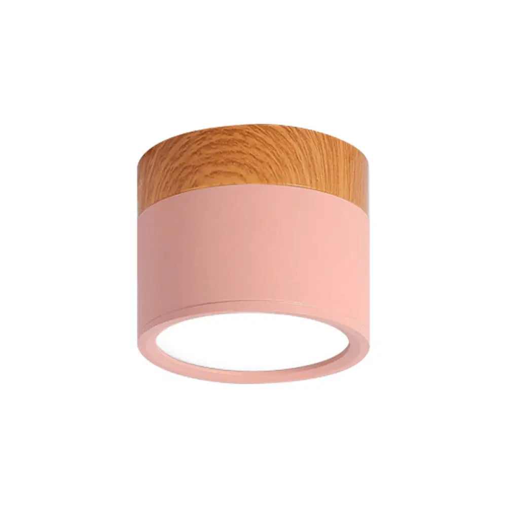 Macaron Plafondlamp Cilindrisch Metaal voor Keuken of Bar – Geel, Blauw, Zwart & Hout | Sansoti