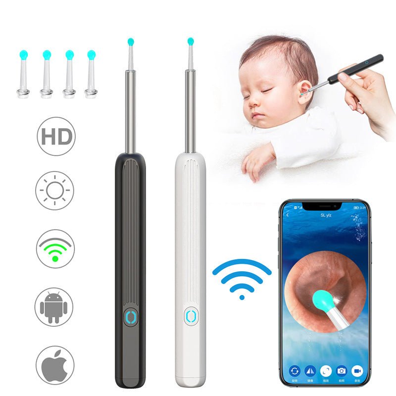 Ear Exam Camera with Silicone Cleaning Attachment and LED Lighting | Sansoti