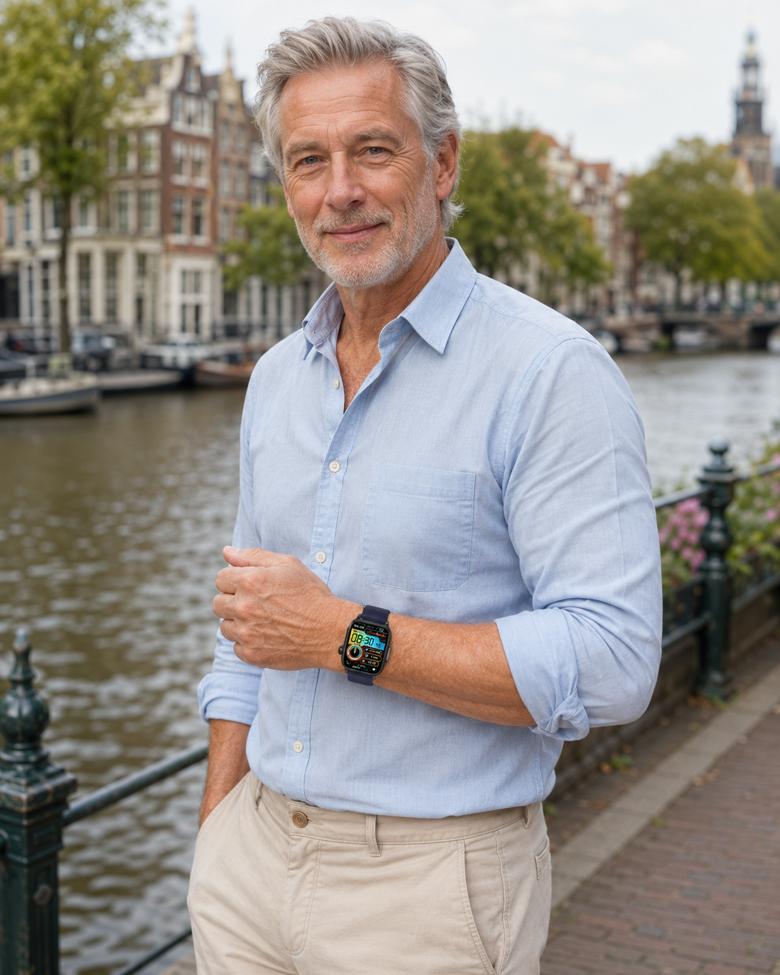 Smartwatch for Seniors with Heart Rate Monitor GPS Fall Detection SOS Function | Sansoti