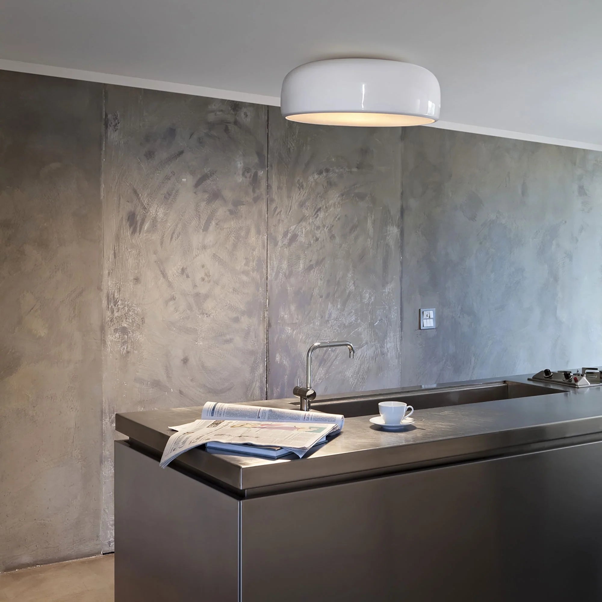 Metalen Plafondlamp Koepel Aria Dimbaar 3 Lichtkleuren Slaapkamer Keuken Studeerkamer | Sansoti