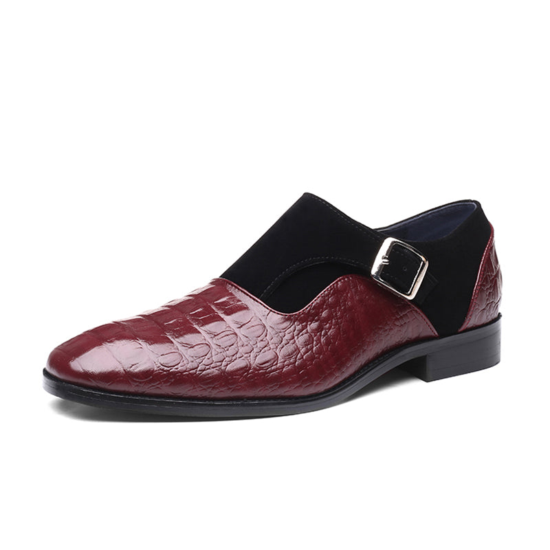 Herenschoenen met Slangenprint Reliëf Bordeaux Formele Gelegenheidsschoenen voor Zakelijk Feesten Stijlvol | Sansoti