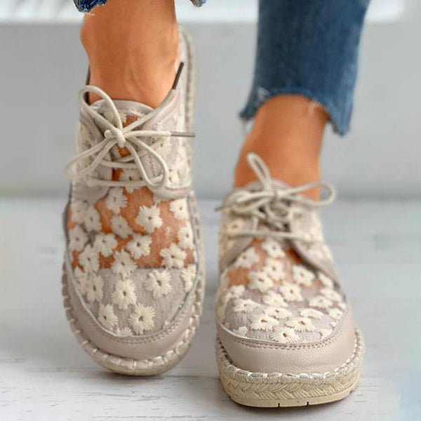 Damesschoenen met Bloemenpatroon Orthopedische Instapper Zomer Beige 36-40 | Sansoti