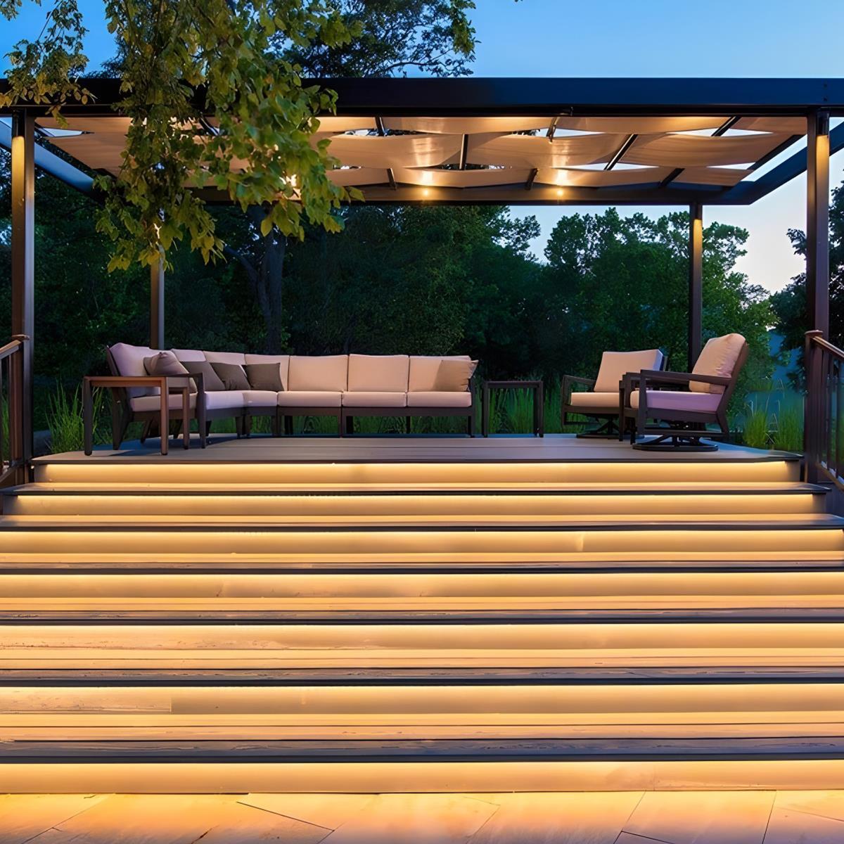 Bande LED extérieure Solaire 5W Blanc chaud IP65 Jardin Escalier Terrasse Encastré Bande lumineuse flexible 3000K Allée Sentier Éclairage d’ambiance Extérieur | Restfield