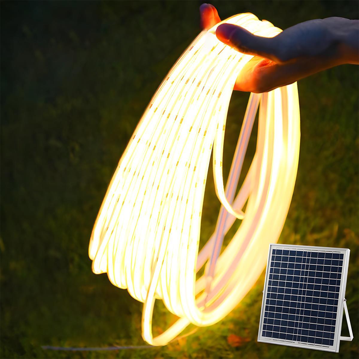 Bande LED extérieure Solaire 5W Blanc chaud IP65 Jardin Escalier Terrasse Encastré Bande lumineuse flexible 3000K Allée Sentier Éclairage d’ambiance Extérieur | Restfield