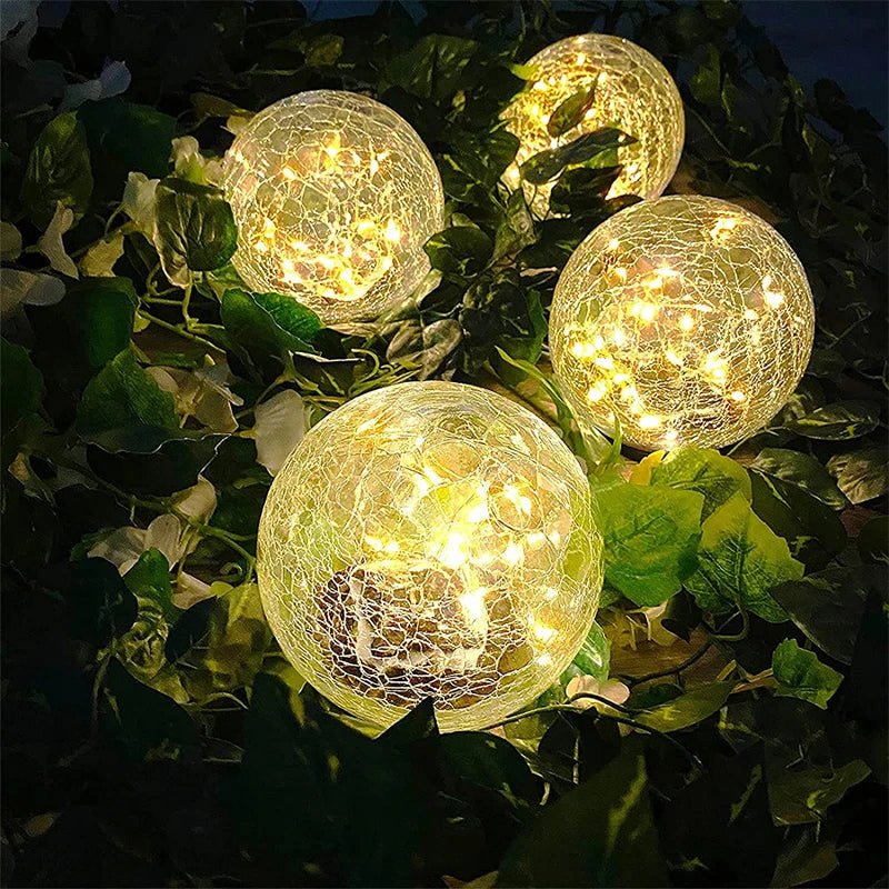 Solartuinlamp met Gekraakt Glas Effect en Warme LED-Verlichting voor Pad en Terras | Sansoti