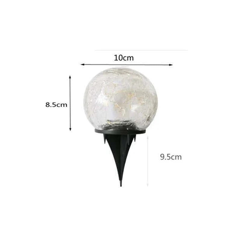 Solartuinlamp met Gekraakt Glas Effect en Warme LED-Verlichting voor Pad en Terras | Sansoti