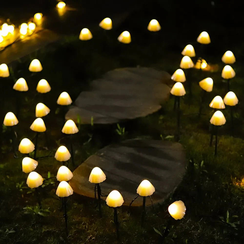 Solar Tuinlampen Paddestoelvorm 10 LED-Verlichting met Grondspiesen voor Tuin en Terras Sfeerlicht | Sansoti