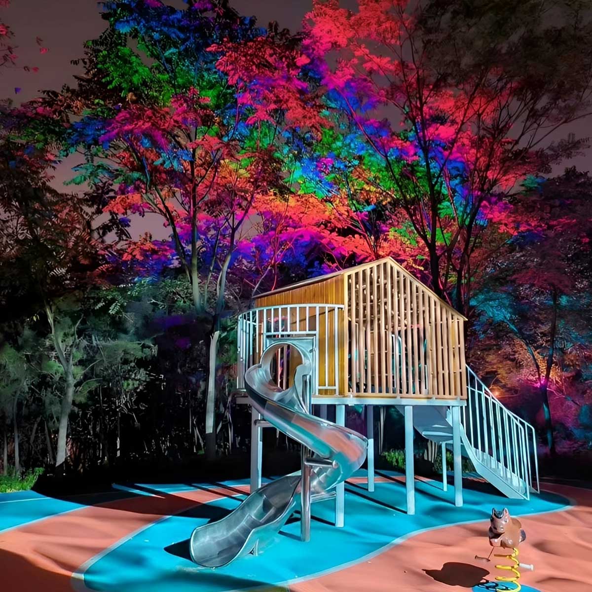LED Scheinwerfer RGB Aluminium Grau IP65 Garten Fassade Baum Akzentbeleuchtung Außenstrahler Farbbeleuchtung Villa | Restfield