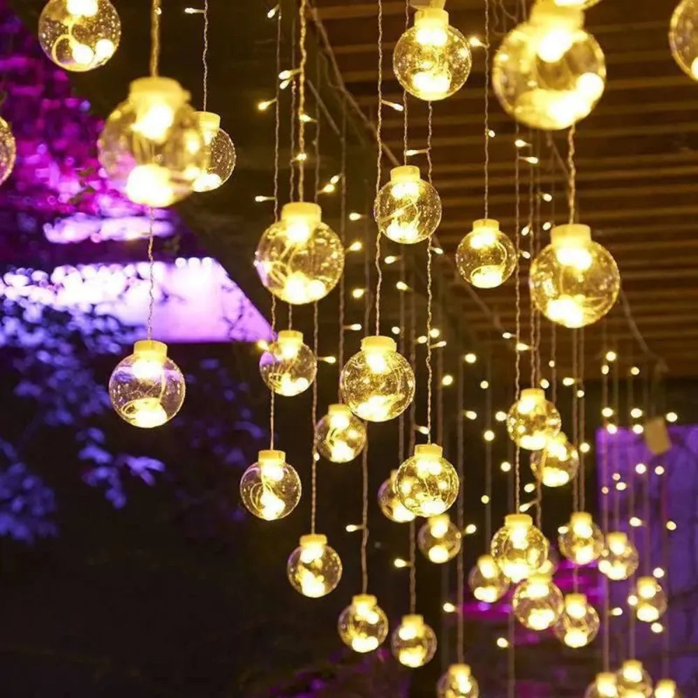 Zonneverlichte Slinger met Hangende Lampen voor Tuin en Terras – 3 Meter Warm Sfeerverlichting | Sansoti