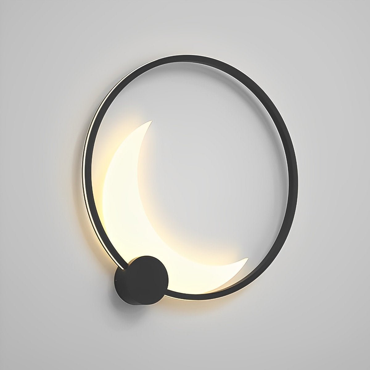 Wandlamp Maanvorm LED Buiten Zwart RVS IP65 Tuin Veranda Maanlamp Sfeerverlichting Crescent Moon Solar Buitenwandlamp Rond Decoratief | Sansoti