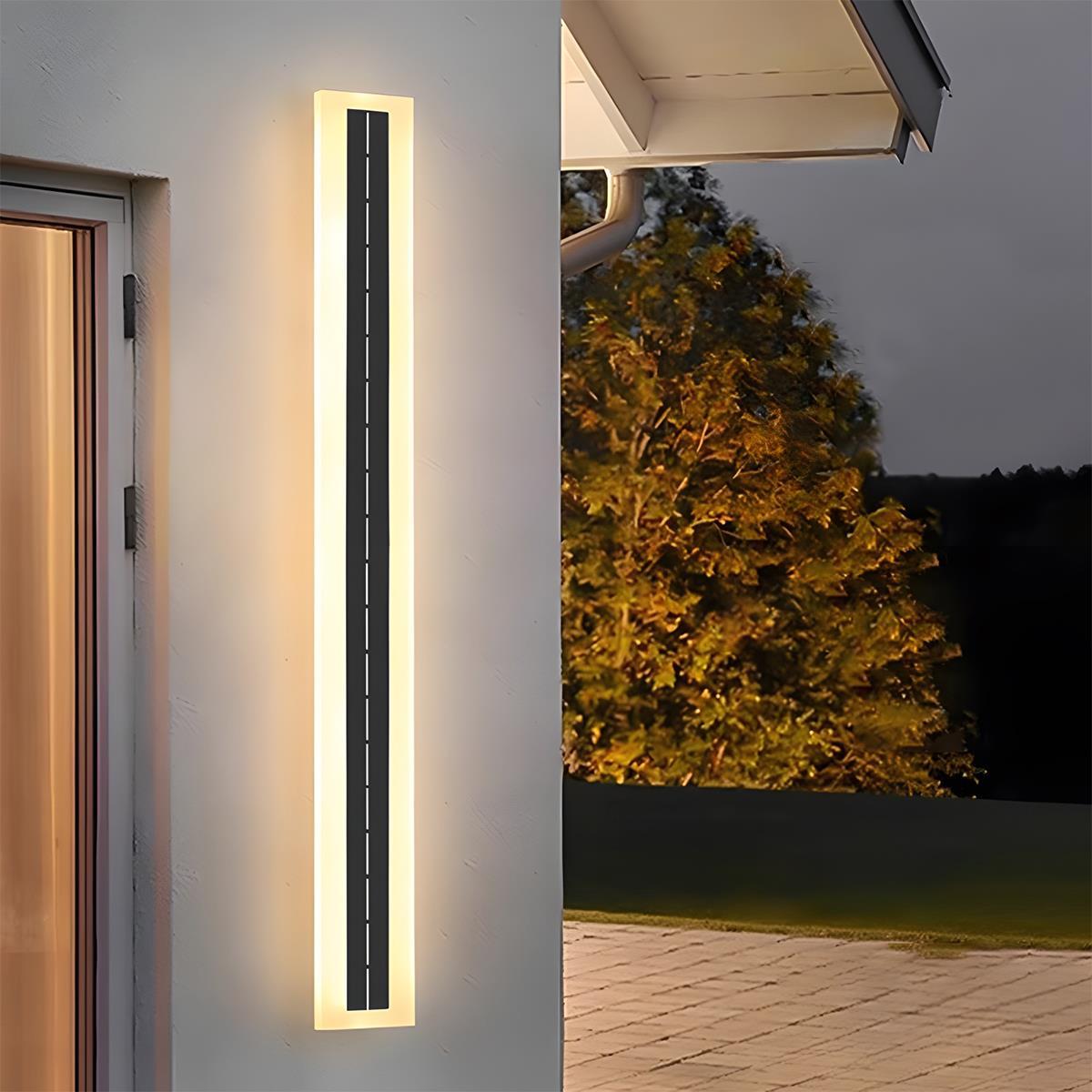 Solar-powered Outdoor Wall Light LED Strip Aluminum Waterproof IP65 for Garden Patio Facade Driveway | Sansoti