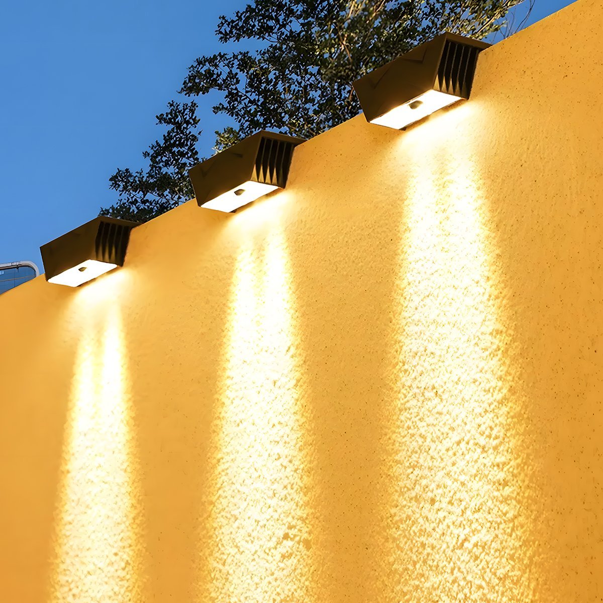 Außenwandleuchte Solar LED 6W Schwarz IP65 Fassade Haustür Terrasse Einfahrt Warmweiß 3000K Wandleuchte Außen Dämmerungslampe ABS Gartenbeleuchtung | Restfield