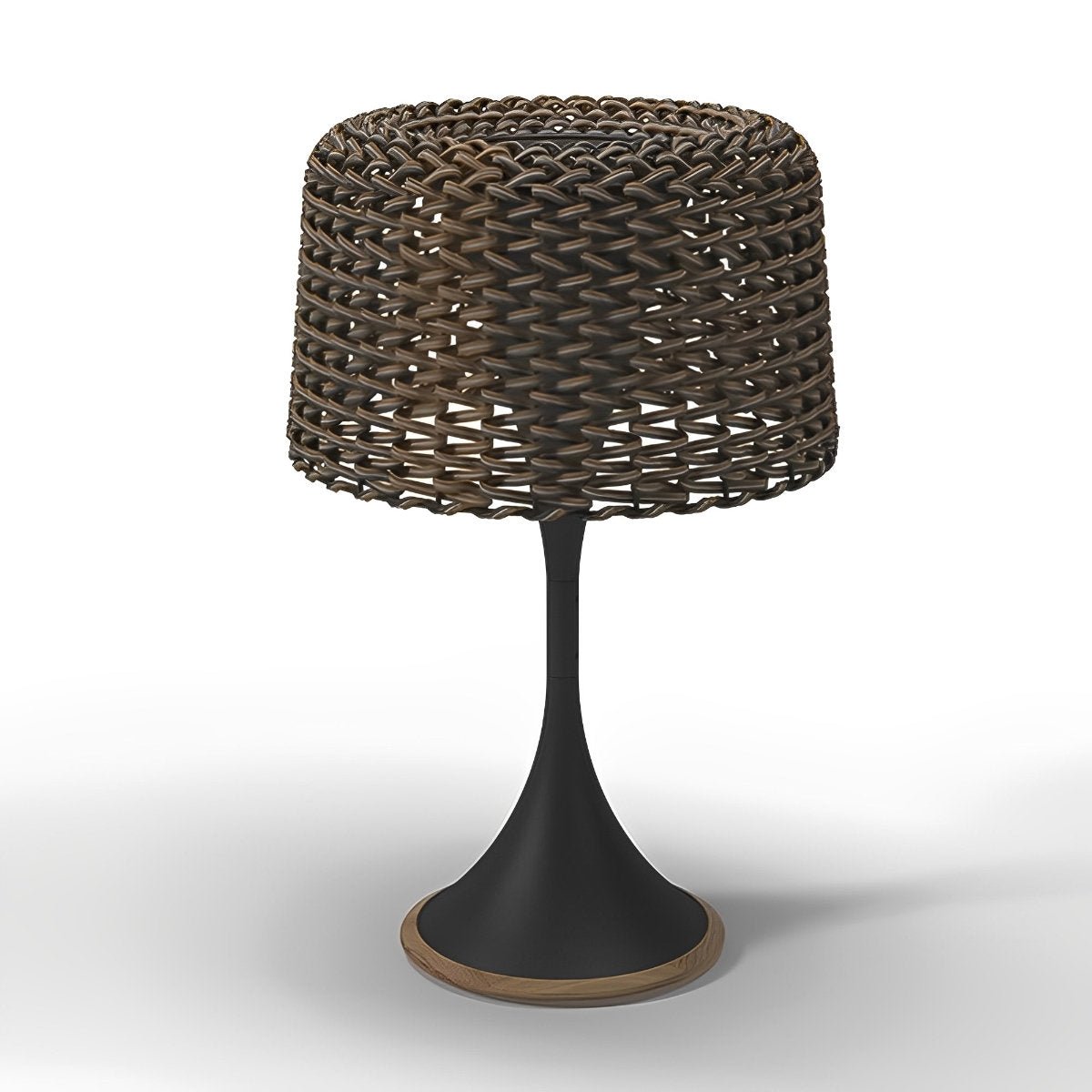 Stehende Außenlampe Geflecht Aluminium Weiß Schwarz Solarenergie IP65 Garten Terrasse Stehlampe Rattan Look Stimmungsbeleuchtung Außen | Restfield