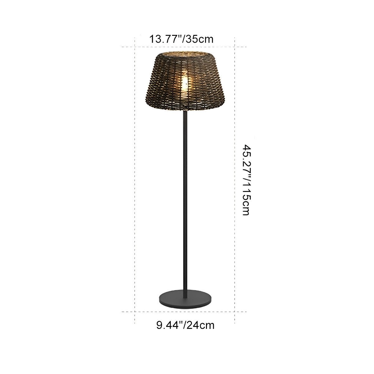 Stehende Außenlampe Geflecht Aluminium Weiß Schwarz Solarenergie IP65 Garten Terrasse Stehlampe Rattan Look Stimmungsbeleuchtung Außen | Restfield