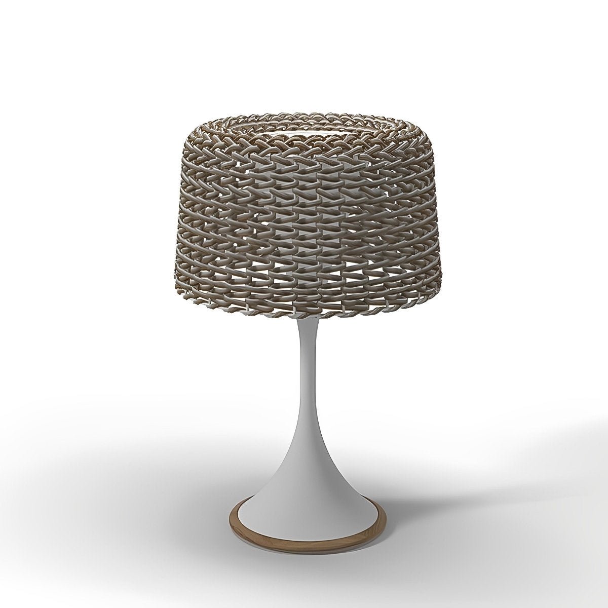 Stehende Außenlampe Geflecht Aluminium Weiß Schwarz Solarenergie IP65 Garten Terrasse Stehlampe Rattan Look Stimmungsbeleuchtung Außen | Restfield