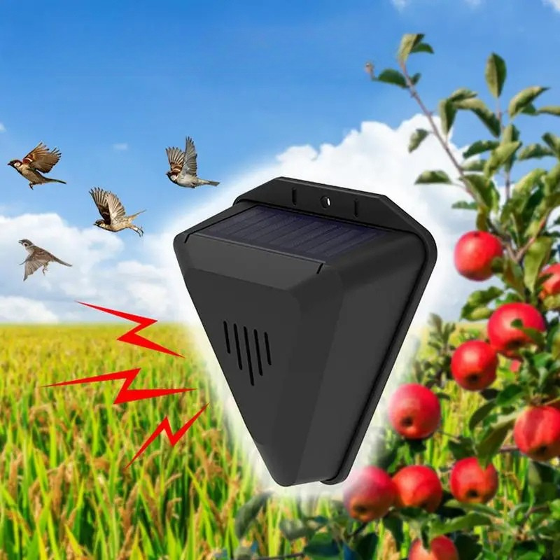 Solarbetriebener Vogelschreck mit Raubtierlauten für Garten Terrasse Pool Obstgarten Human Wasserdicht IP55 | Sansoti