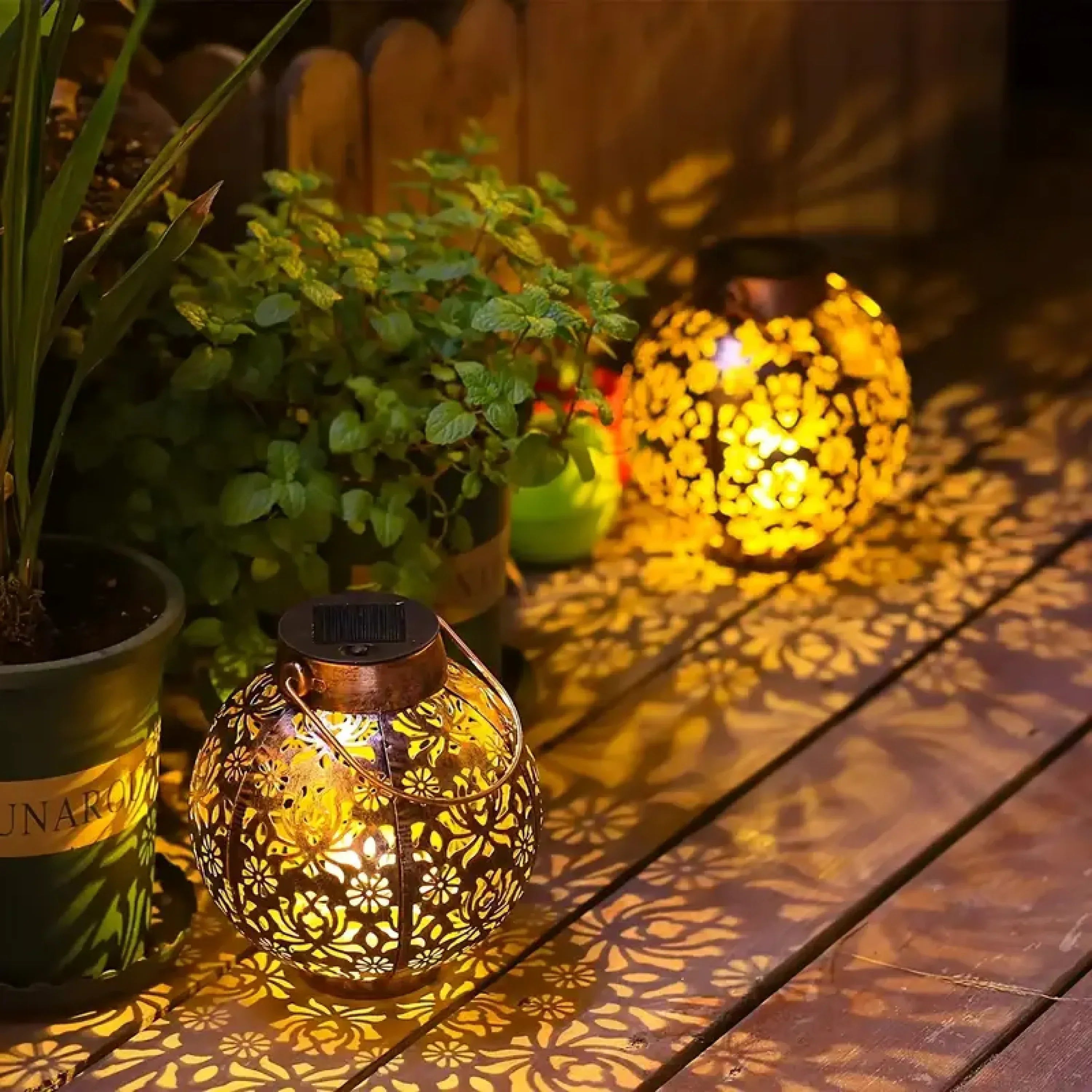 Solar Lighting for Terrace & Garden – Round Atmosphere Lamp with Warm Light | Sansoti
