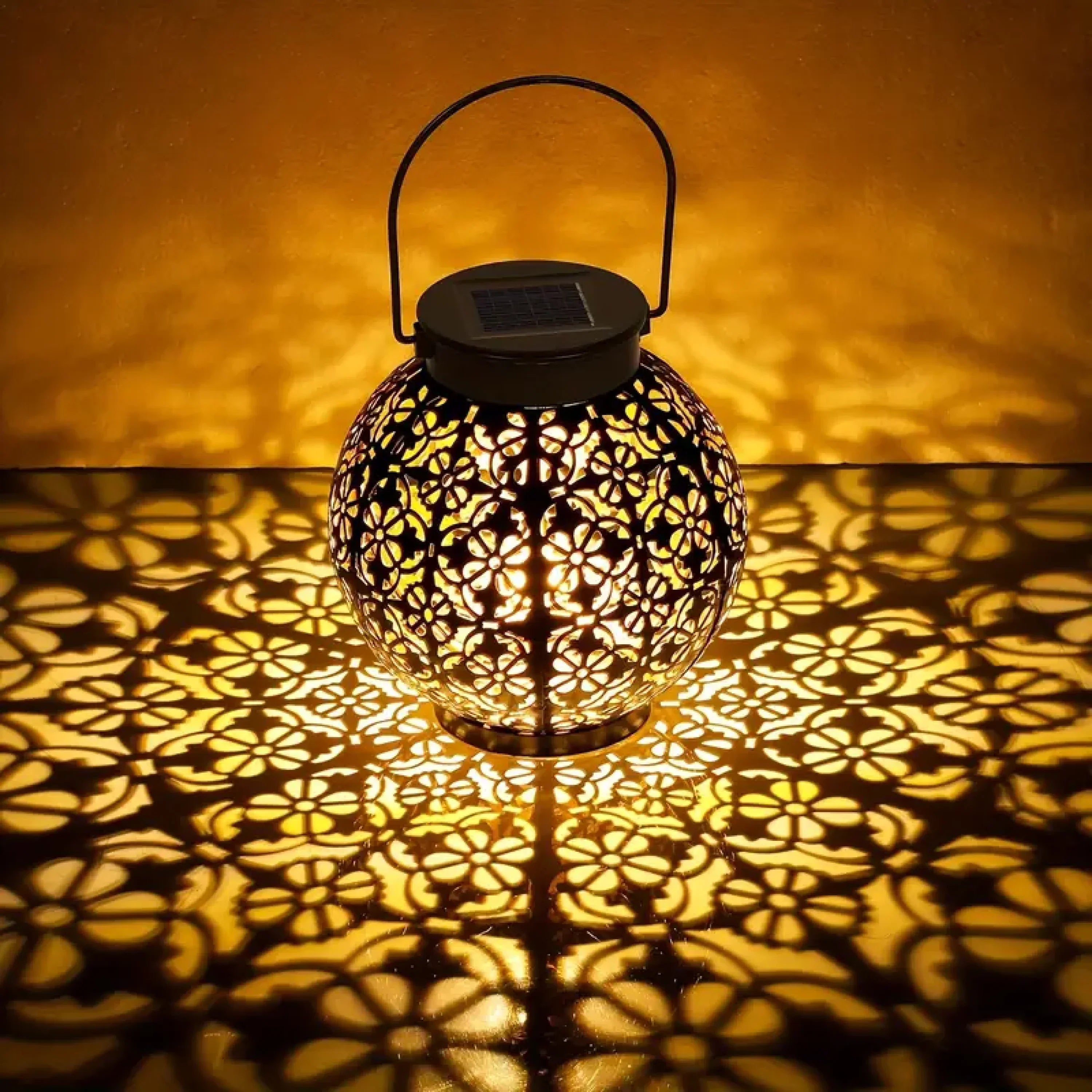 Solar Lighting for Terrace & Garden – Round Atmosphere Lamp with Warm Light | Sansoti