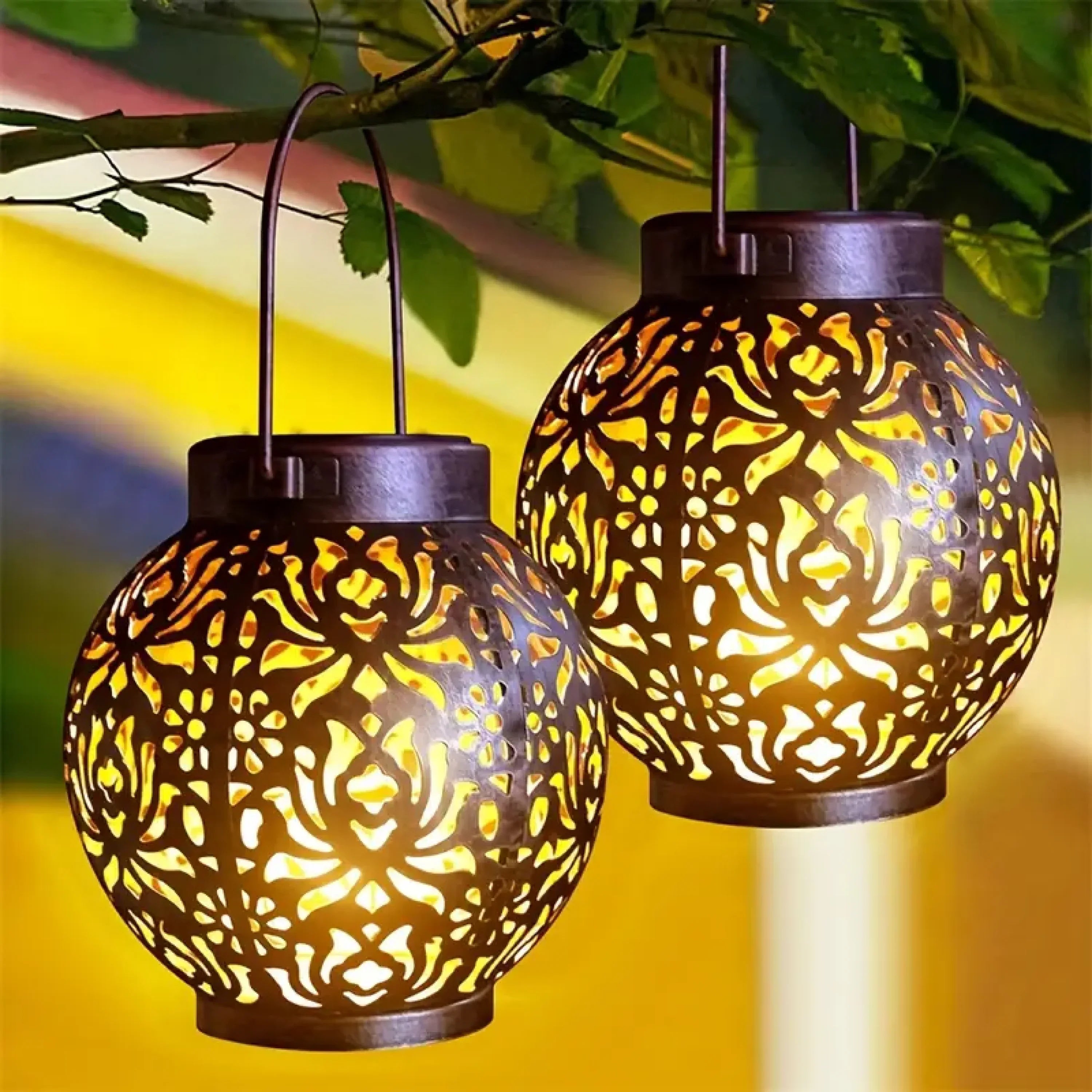 Solar Lighting for Terrace & Garden – Round Atmosphere Lamp with Warm Light | Sansoti