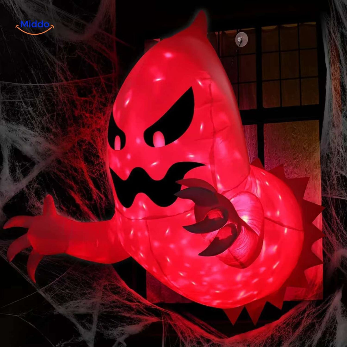 Fantôme gonflable avec éclairage LED – Décoration d’Halloween résistante aux intempéries pour le jardin et l’intérieur XL | Sansoti