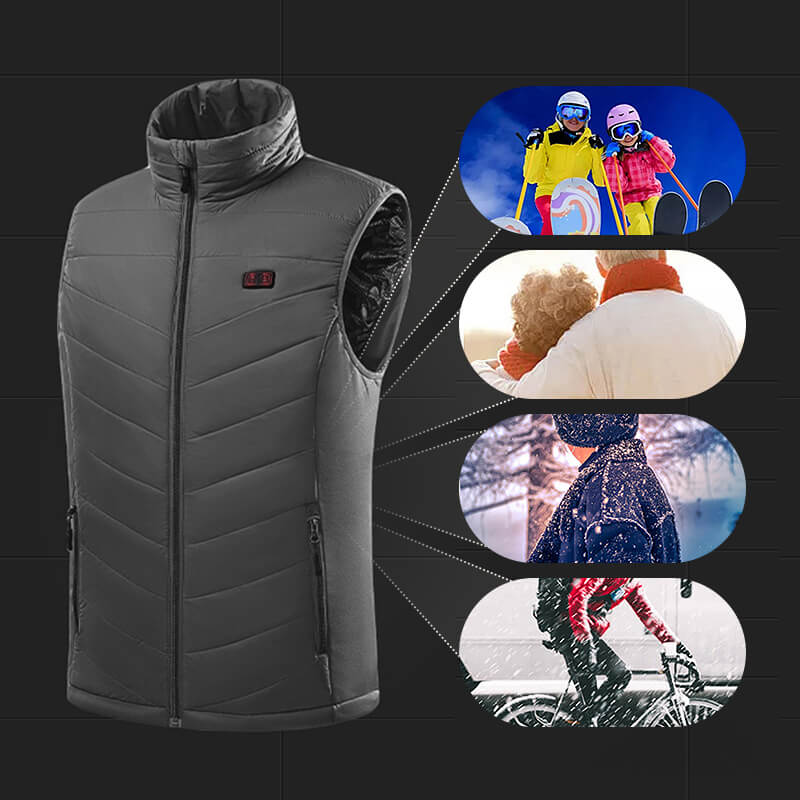 Verwarmingsvest met USB-Oplaadbare Verwarmingszones | Grafeen-Verwarmingstechnologie voor Outdoor & Winter | Sansoti