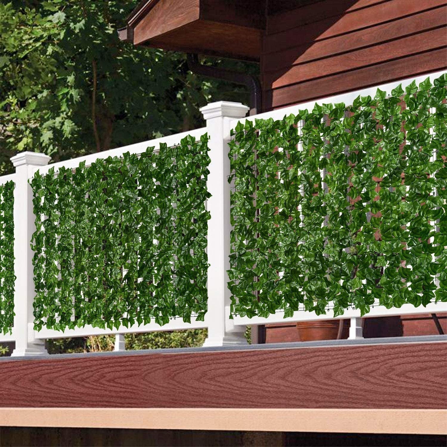 Kunstklimop Haag Uitschuifbare Tuinafscheiding Privacy Scherm Groen Bladerdek Flexibel 300x50cm | Sansoti