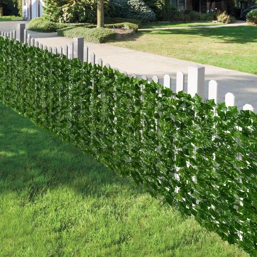 Kunstklimop Haag Uitschuifbare Tuinafscheiding Privacy Scherm Groen Bladerdek Flexibel 300x50cm | Sansoti
