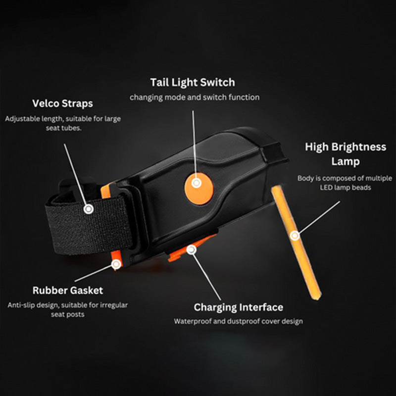 LED Achterlicht voor Fiets 40 Lumen Zichtbaarheid Veilig Fietsen Dag en Nacht Racefiets | Sansoti