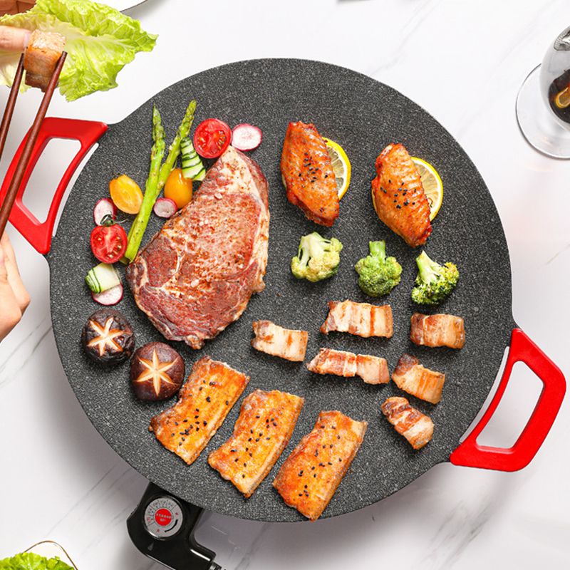 Rookvrije Elektrische Grillplaat – Multifunctionele Contactgrill voor Binnen en Buiten 28cm | Sansoti