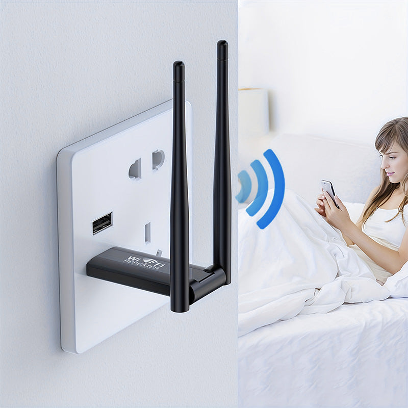 WiFi Repeater 300Mbps – Verbetert je Draadloze Netwerkbereik – USB-Gevoed – Compact & Draagbaar | Sansoti