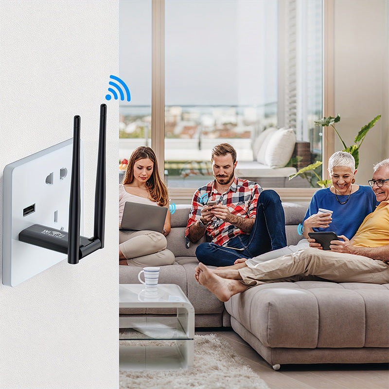 WiFi Repeater 300Mbps – Verbetert je Draadloze Netwerkbereik – USB-Gevoed – Compact & Draagbaar | Sansoti