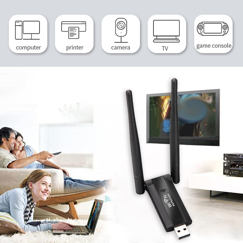 WiFi Repeater 300Mbps – Verbetert je Draadloze Netwerkbereik – USB-Gevoed – Compact & Draagbaar | Sansoti