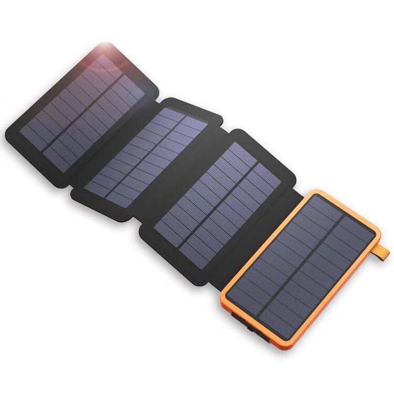 Opvouwbare Zonne-energiebank met Zonnepanelen Waterdicht Draagbaar Powerstation 10000-25000mAh Outdoor USB Oplader Reizen Camping Noodstroom | Sansoti
