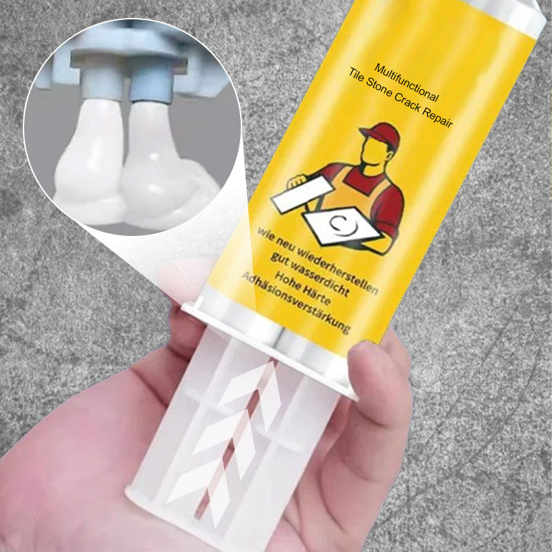Tegel- en Natuursteen Reparatieset Professioneel voor Scheuren en Beschadigingen | Compleet met Kleurafstemmende Pigmenten voor Keramiek Marmer Graniet Vloeren Muren Keukens Badkamer | Snel Drogende Duurzame Formule met 6 Kleuren | Sansoti