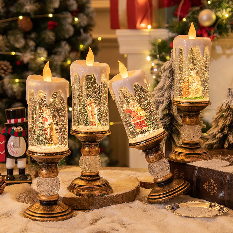 Decoratieve Kerstkaars LED Nachtlampje Warmwit Sfeerlicht Kerstversiering Tafelkaars Feestdagen Woonkamer | Sansoti