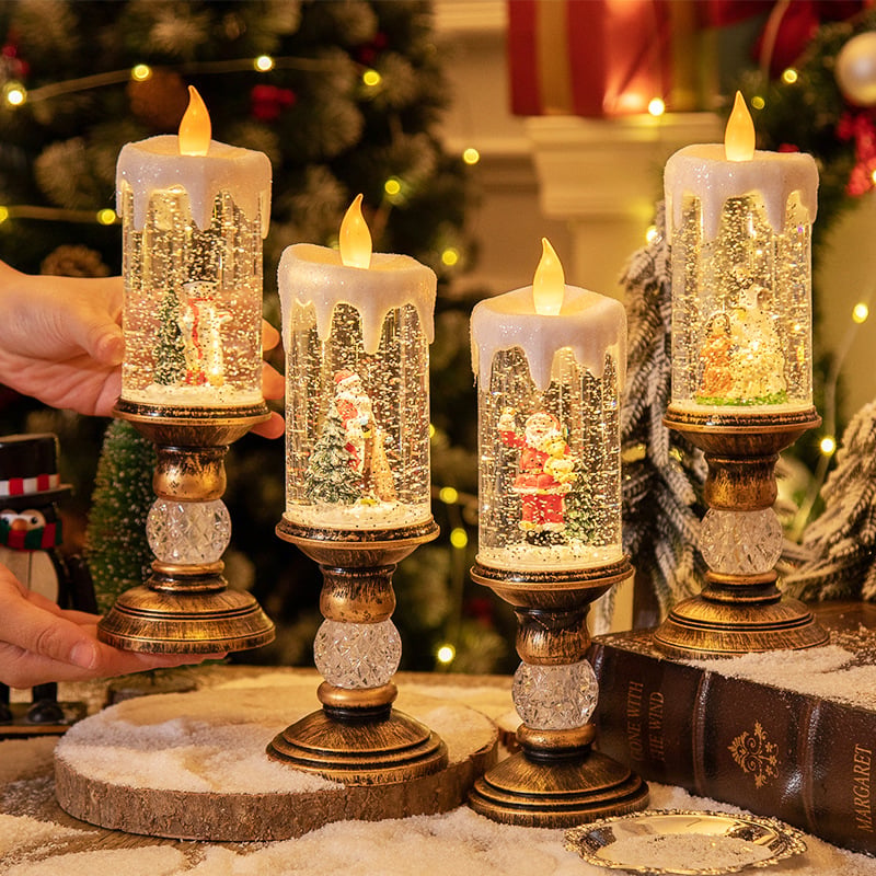 Decoratieve Kerstkaars LED Nachtlampje Warmwit Sfeerlicht Kerstversiering Tafelkaars Feestdagen Woonkamer | Sansoti