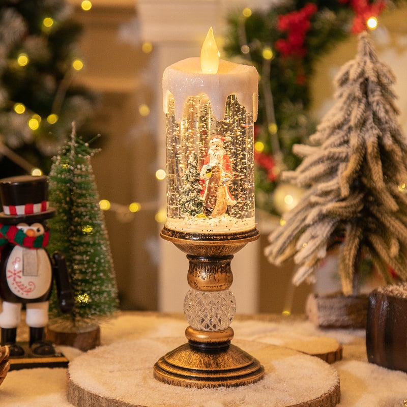 Decoratieve Kerstkaars LED Nachtlampje Warmwit Sfeerlicht Kerstversiering Tafelkaars Feestdagen Woonkamer | Sansoti