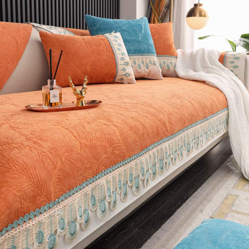 Chenille Bankhoes met Anti-Slip voor Ultiem Comfort | Sansoti