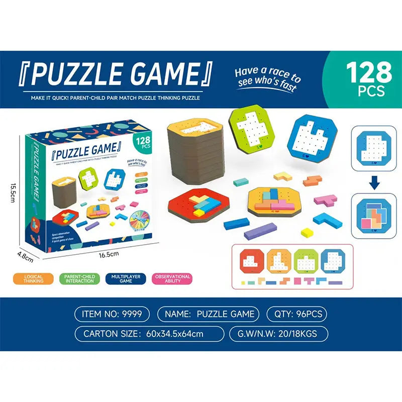 Logisch Puzzelspel Kunststof 108 Stukken 20 Kaarten Kinderen Volwassenen Concentratie Denkspel Familiespel Cadeau Vanaf 4 Jaar | Sansoti