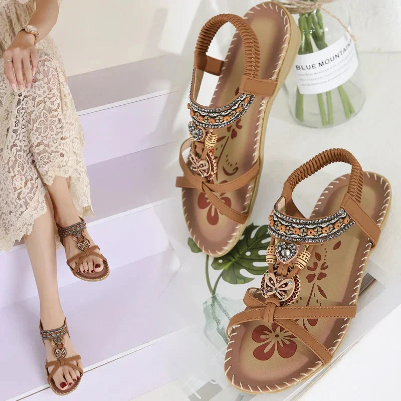 Bohemian Sandalen voor Dames met Antislipzool Ultrazacht Comfortabel Zomerschoeisel Strand Vakantie Slippers | Sansoti