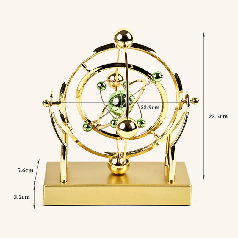 Kinetische Metalen Sculptuur met Roterende Beweging Perpetuum Design Goud Decoratief Object Woonkamer | Sansoti