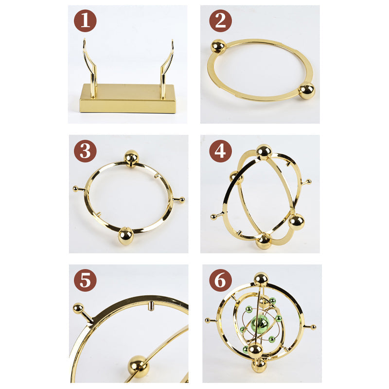 Kinetische Metalen Sculptuur met Roterende Beweging Perpetuum Design Goud Decoratief Object Woonkamer | Sansoti