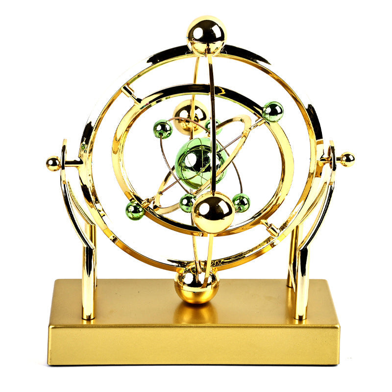 Kinetische Metalen Sculptuur met Roterende Beweging Perpetuum Design Goud Decoratief Object Woonkamer | Sansoti