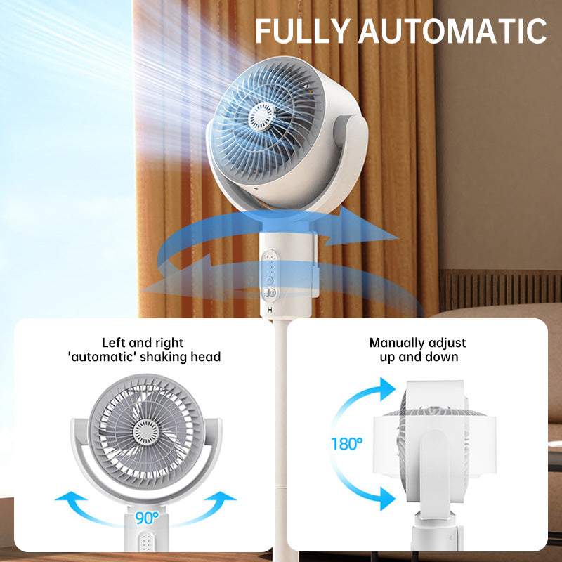 USB Standventilator met Hoogteverstelling en Afstandsbediening – 5 Snelheden en Oscillatie – Fluisterstil 36dB | Sansoti