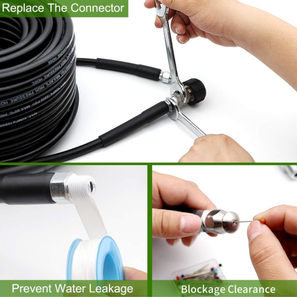 Hoogdruk Rioolreinigingsslang 10-30 Meter Roterende Kop Afvoer Ontstopper Hogedrukreiniger Buitenriolering | Sansoti