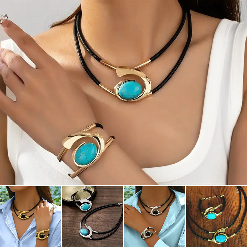 Vintage Boho Sieradenset met Delicate Patronen en Schitterende Accenten voor Moderne Elegantie | Sansoti
