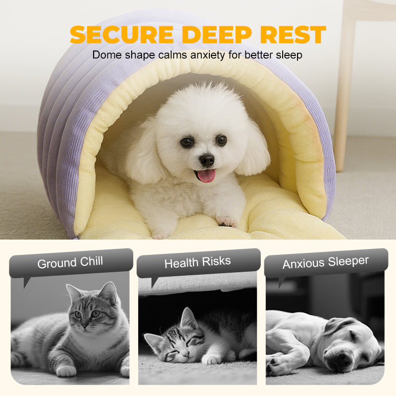 Huisdierenbed Grondloze Iglohut – Zachte Igloo Pluche Slaapplek Klein Medium Groot Kat Hond Winter | Sansoti