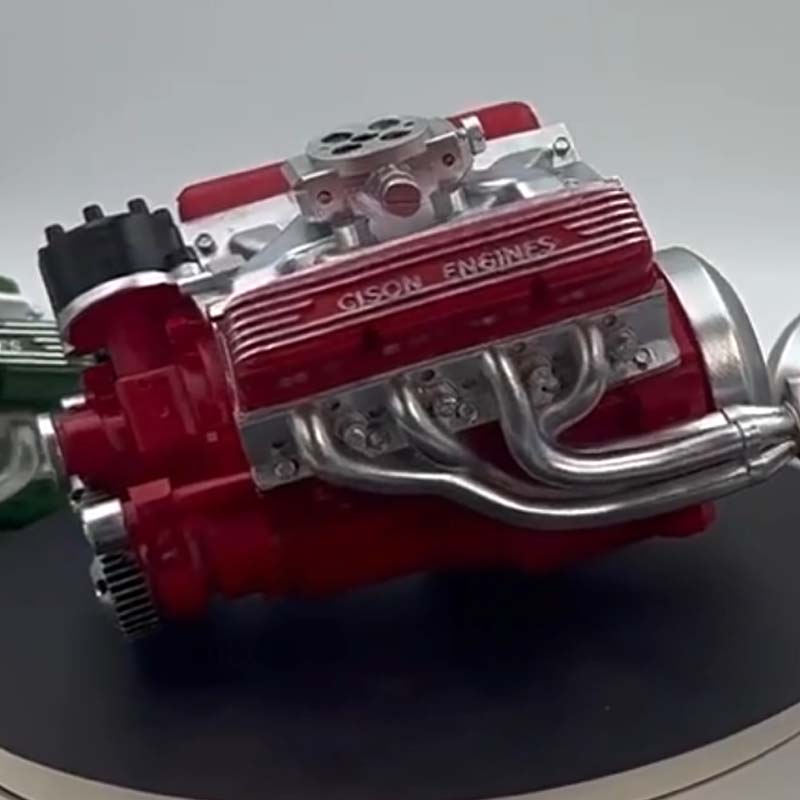 Gasoline Engine Model Kit V8 OHV with CDI Ignition | Ready-to-Start Miniature Engine Block CNC Metal Educational | Sansoti